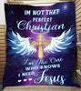 Gift For Christian Im The One Who Knows I Need Jesus Sherpa and Quilt Blanket LN