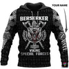 Gift For Viking Lover Multitype Berserker Viking Special Forces Personalized Unisex Hoodie Pullover or Zip Up Hoodie or Long Sleeve Shirt or Fleece Hoodie Or T shirt HG