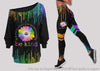 Pride Gift For LGBT Flower LGBT In A World Where You Can Be Anything Be Kind Off Shoulder Long Sleeves Top and Leggings Set