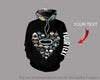 Personalized Heart Sharks US Unisex Hoodie