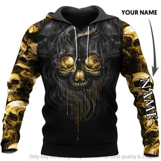 Skull Gift Yellow Eyes Skull Lava Personalized Unisex Hoodie