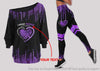 Personalized Purple Alzheimer Awareness Off Shoulder Long Sleeves Top and Leggings Set LN