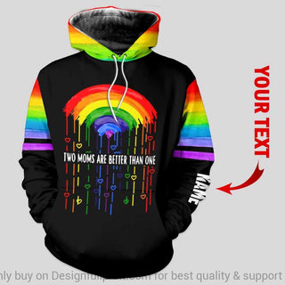 Pride Gift For LGBT Gift For Mom Personalized LGBT Two Moms Are Better Than One US Unisex Hoodie