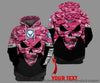 Skull Gift Gift For Army Personalized Pink Skull All Forces Unisex Size Hoodie LN