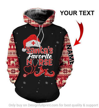 Gifts For Nurses Santa Favorite Nurse Personalized Unisex Hoodie