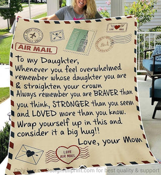 Gift For Mom Mother Day Gift A Letter Sending From Mom to Daughter Sherpa Blanket LN Mom Blankets