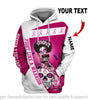 Skull Gift Personalized Fight Like A Warrior Breast Cancer Awareness Black Sugar Skull Girl US Unisex Hoodie