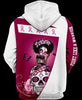Skull Gift Personalized Fight Like A Warrior Breast Cancer Awareness Black Sugar Skull Girl US Unisex Hoodie