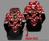 Skull Gift Gift For Army Personalized Red Army Skull Unisex Size Hoodie LN