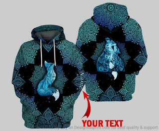 Personalized Blue Fox Henna US Unisex Hoodie HG