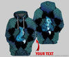 Personalized Blue Fox Henna US Unisex Hoodie HG