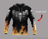 Skull Gift Gift For Army Personalized Fire Army Skull Unisex Size Hoodie LN