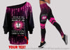 Gift For Christian Personalized Pink Jesus Because Of Him Heaven Knows My Name Off Shoulder Long Sleeves Top and Leggings Set HG