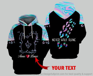 Gift For Mom Never Walk Alone Personalized Unisex Hoodie LH Mothers Day Ideas Mother Day Gift