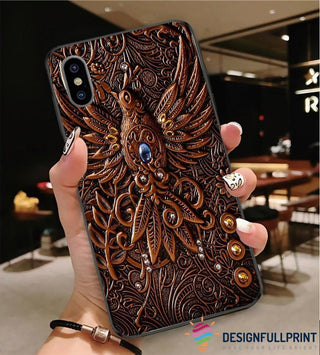 Carve Phoenix Blue Diamond Phone Case NHD