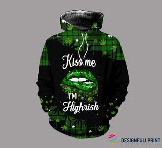 Gift For Hippie Kiss Me Im Highrish Unisex Hoodie Or Tshirt