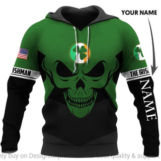 Skull Gift Irish Shop Personalized The Irishman Skull US Unisex Hoodie