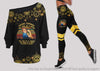 Gift For Hippie Vintage Feminists The Soul Of A Witch Off Shoulder Long Sleeves Top and Leggings Set