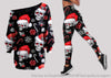 Skull Gift Black Christmas Skull Off Shoulder Long Sleeves Top and Leggings Set HG