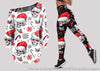 Skull Gift White Christmas Skull Off Shoulder Long Sleeves Top and Leggings Set HG