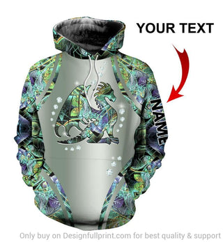 Gift For Dragon Lover Dragon Flower Personalized Unisex Hoodie