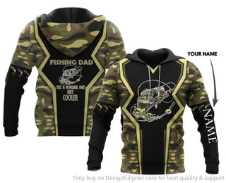 Fishing Gifts Gift For Dad New Pattern Fishing Dad Like A Normal Dad But Cooler Personalized Unisex Hoodie
