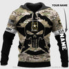 Skull Gift Gift For Army Skull Star Army Combat Flag Multicam Personalized Unisex Hoodie