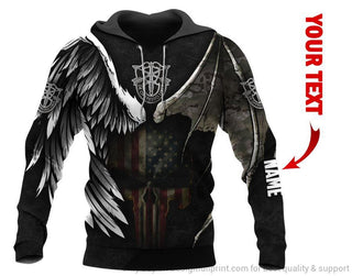 Skull Gift Gift For Army US Special Forces Skull Angel And Devil Personalized Unisex Hoodie HG