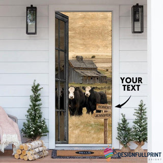 Cows Farmer Personalized Door Cover HG Gift For Farmer
