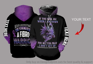 Gift For Dragon Lover Fibromyalgia Awareness Dragon If You Kick Me When I Am Down Personalized US Unisex Size Hoodie LN