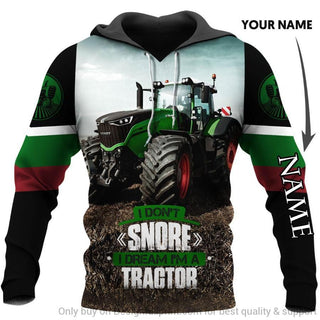 I Dont Snore I Dream Im A Tractor Farmer Personalized Unisex Hoodie HG Gift For Farmer