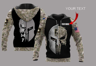Skull Gift Gift For Army Personalized Skull And Spartan Army Unisex Size Hoodie LN