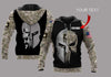 Skull Gift Gift For Army Personalized Skull And Spartan Army Unisex Size Hoodie LN