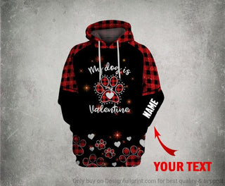 My Dog Is my Valentine Shirt Valentines Day Puppy My Dog Is My Valentine Personalized Unisex Hoodie HG Gifts For Dog Lovers