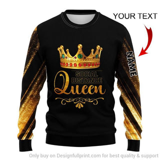 Black Pride The Black Queen Social Distance Queen Personalized Sweater Unisex US Size HG Black And Proud 365
