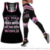 Gift For Trucker My Man My Truck Driver Is My World Trucker Wife Tank Top and Leggings Set