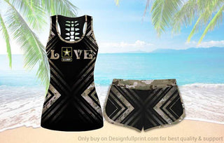 Gift For Army Army Love Tank and Shorts Set
