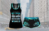 Gift For Trucker Teal My Man My Truck Driver Is My World Trucker Wife Tank and Shorts Set