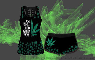 Gift For Hippie Im Blunt Because God Rolled Me That Way Stoned Pothead Tank and Shorts Set