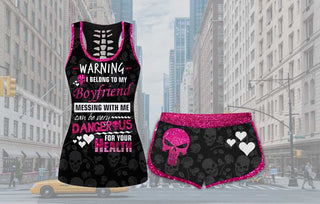 Warning I Belong To My Boyfriend Tank and Shorts Set