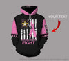 Gift For Army Personalized Breast Cancer Awareness Army Courage To Fight  Unisex Size Hoodie