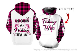 Fishing Gifts Rockin The Fishing Wife Life Personalized Unisex Hoodie