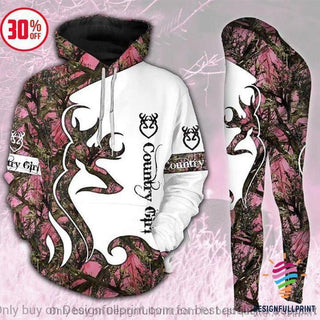 Gift For Hunting Lover New Country Girl Deer Hunting Hoodie und Leggings Set