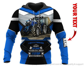 Blue Agrimotor Im A Farmer Personalized Unisex Hoodie HG Gift For Farmer