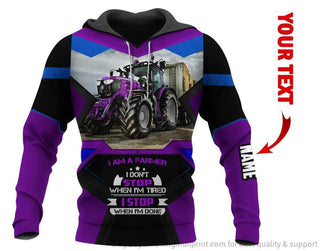Purple Agrimotor Im A Farmer Personalized Unisex Hoodie HG Gift For Farmer