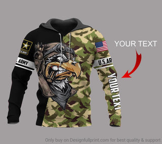 Gift For Army Army With Eagle Personalized Unisex Hoodie LN