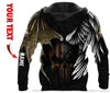 Skull Gift Gift For Veteran Lover Gift For Army Veteran Skull Angel And Devil Personalized Unisex Hoodie HG