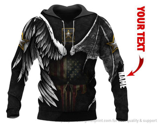 Skull Gift Gift For Army Army ACU Skull Angel And Devil Personalized Unisex Hoodie HG