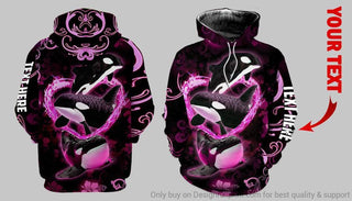 Pink Personalized Killer Orca Whale US Unisex Size Hoodie