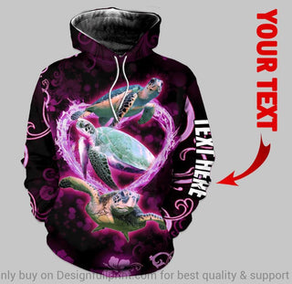 Gift For Turtle Lover Pink Personalized Turtle Amazing US Unisex Size Hoodie